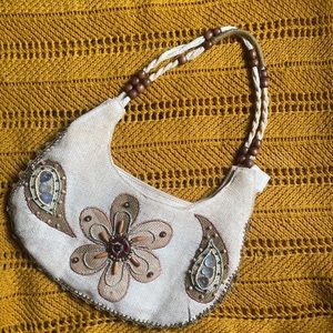 Vintage Floral Beaded Bag